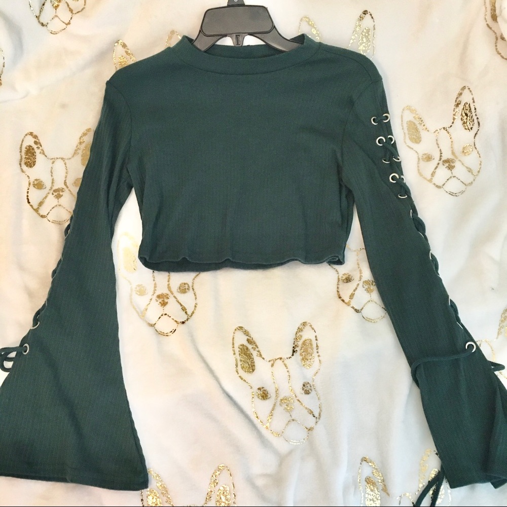 Forest green crop top